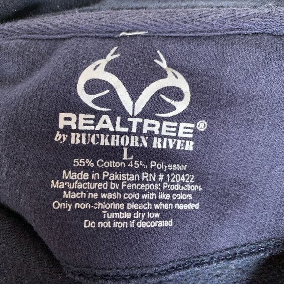 Realtree Camo Logo Navy Hoodie Men’s Size Large - Picture 3 of 3
